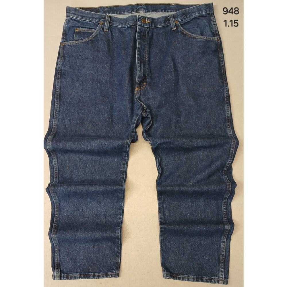 Wrangler (42x30) Men's Straight Leg Blue Denim Jeans